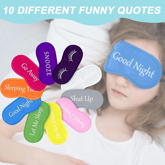 Eurzom 20 Pieces Funny Eye Sleeping Mask Bulk with Adjustable Strap Blackout Eye Sleep Mask for Night Blindfold Cover for Women Men(Bright Colors) - Bloomnest