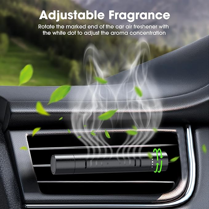 2 Packs Custom Car Air Freshener Diffuser Vent Clips with 12 Refill Sticks for Cars, Office, Kitchen, Bathroom, Pet Basic Refillable Kit Essential Oil Diffusers Car Accessories for Women Men - Bloomnest
