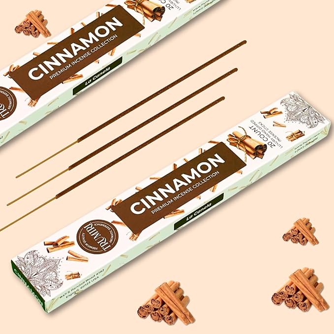 Cinnamon Incense Sticks - Incienso de Canela - Total 40 Insence-Sticks - Dual Pack of 20 Insense - Inciensos - Inscents - Natural Non Toxic Ingredients - Incents - Incence - Inscense TRUMIRI