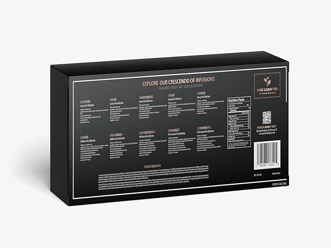 Pure And Easy Tea, Premium Loose Leaf Tea Sampler Set, 30-Count Variety Pack with 10 Herbal & Caffeinated Flavors, Natural Wellness & Luxury Tea Gift Box, 150g - Bloomnest