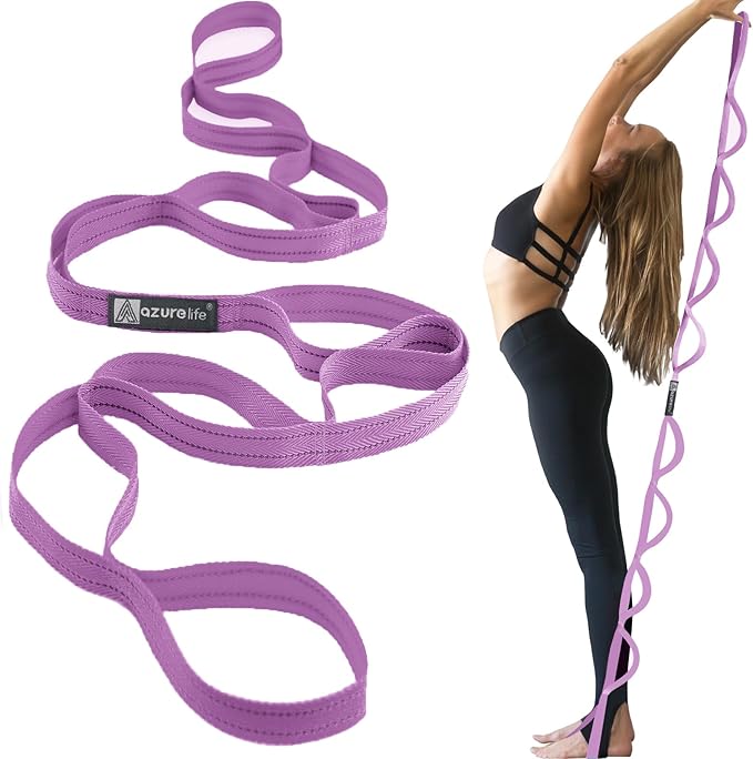 Premium Durable Stretch Straps with Loops, Stretching Strap for Physical Therapy, Multi-Loop Yoga Strap Fitness Exercise Strap for Yoga, Pilates, Dance, Flexibility&Exercise - Bloomnest