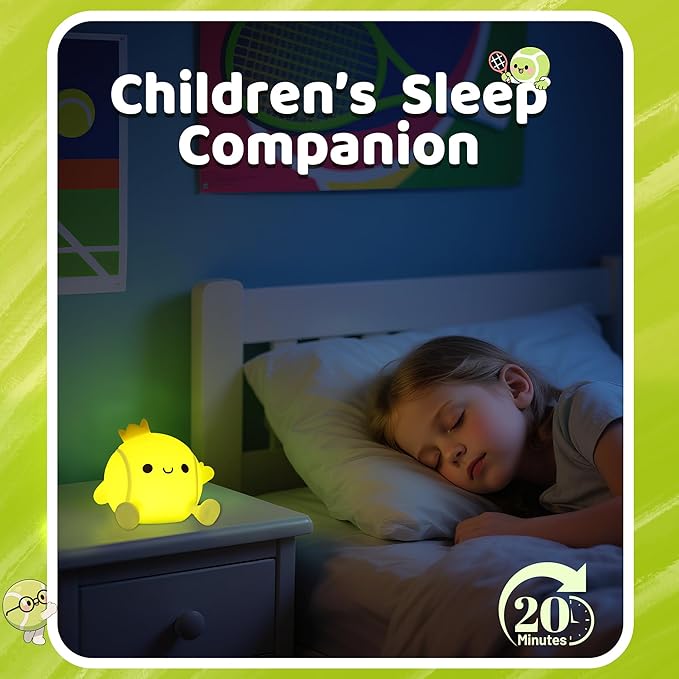 Attivilife Tennis Night Light, Tennis Ball Gifts for Kids, Rechargeable Nursery Bedroom Table Decor Dimmable LED Touch Lamp, Birthday Graduation Christmas Gift for Baby Boy Girl Teen Adult Athlete - Bloomnest
