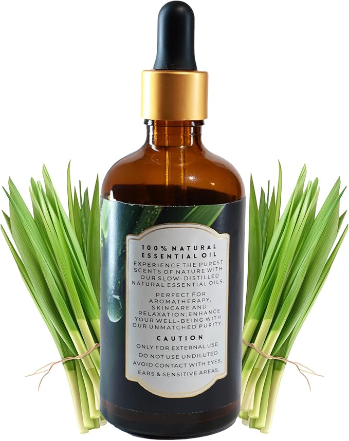 Luxurious LEMONGRASS Essential Oil by Enhanced Essentials|Slow Distilled, Highly Concentrated & Pure oils for Diffusers,Aromatherapy,Gifting,Soap & Candle making|Ideal for Business|3.38 fl oz (100 ml) - Bloomnest