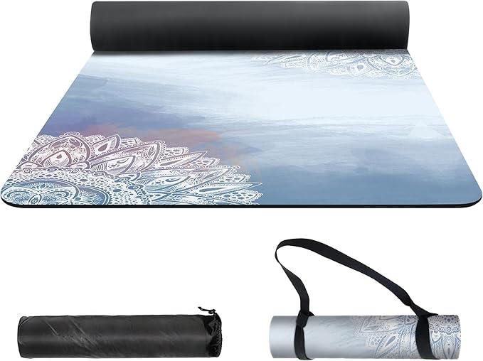 nuveti Yoga Mat Print Extra Thick TPE Non Slip Fitness Exercise Mat with Carrying Bag,72"x24" Extra Thick 6MM Exercise & Workout Mat for Yoga, Pilates Fitness and Floor Exercises - Bloomnest