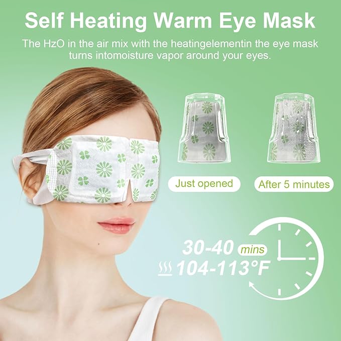 10 PCS Steam Eye Masks Unscented Heated Eye Mask Self Heating for Eyes, Disposable Warming Eye Mask for Sleep, Unscented Scent Eye Steam Mask for Spa/Travel, Stress Relif & Relaxation Gifts for Women