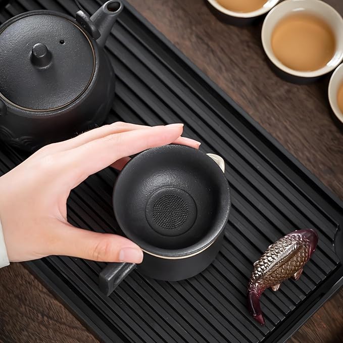 ICHAG Japanese Tea Set, Chinese Tea Sets for Adults, 15-Piece Porcelain Gongfu Tea Set with Tea Pet & Tea Tray, Japanese Teapot Set, Travel Tea Party Set, for Home/Office/Outdoor/Gifts - Bloomnest