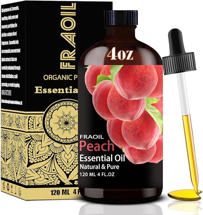 Peach Essential Oil, Peach Oil 4 Fl Oz 120ML for Diffuser Humidifier Yoga Cleaning DIY Candle Soap Making Perfume Gift for Women Essential Oils - Bloomnest