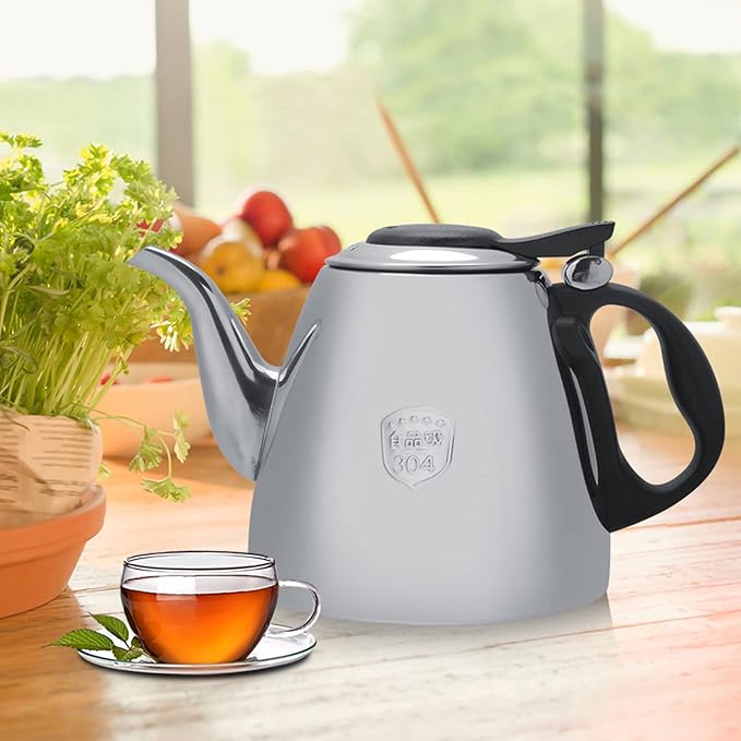 1.5L Stovetop Tea Kettle,Stainless Steel Stove top Teapot Tea Coffee Pot Kettle with Heat Resist Handle for Home - Bloomnest