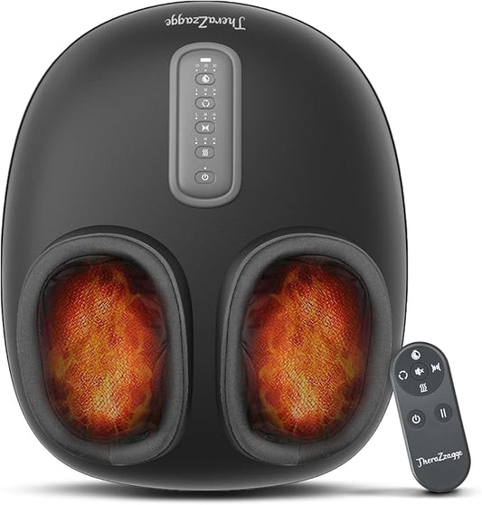Foot Massager with Heat, Compression, Shiatsu Foot Massager Machine with Remote, Auto-Off Timers, Foot Warmer for Home Office, Up to Size 14,Black - Bloomnest