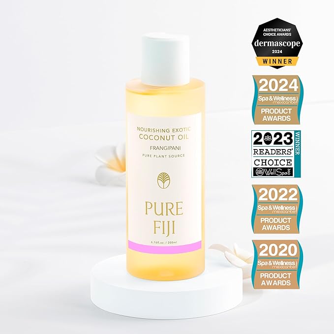PURE FIJI Nourishing Exotic Coconut Body Oil, Frangipani (7.7 fl oz/230ml) - Bloomnest