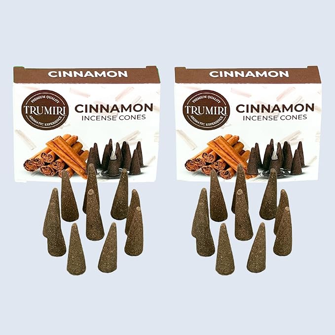 TRUMIRI Cinnamon Incense Cones - Total 20 Cone Incense - Dual Pack of 10 Insence Cones - Incense Cones Scented - Cone Incense Scents - Insense Cones - Incent Cone TRUMIRI