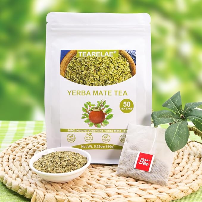 TEARELAE - Yerba Mate Tea - 3g x 50 Count - 100% Pure Unsmoked Yerba Mate Tea Bag - Country of Origin Argentina - Rich In Nutrients & Boost Energy - Bloomnest