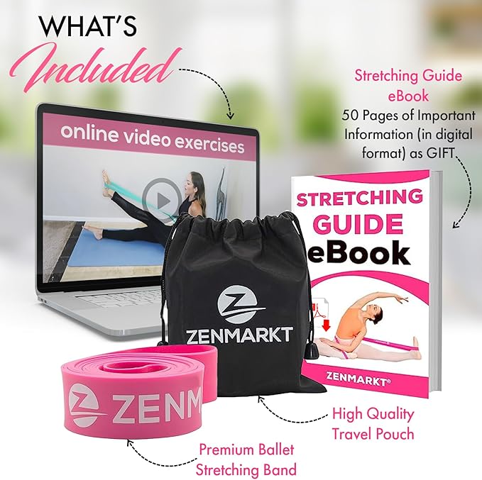 Zenmarkt Ballet Stretch Bands for Flexibility and Strength - Stretch Bands Ideal to Have as Dance Equipment in Every Competition - Suitable for Gymnastics, Cheerleading, and Pilates Training - Bloomnest