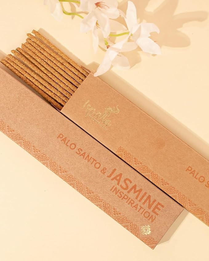 ISPALLA® PALO Santo Jazmin Incense Sticks, Pack of 10, for Inspiration and Creativity, Handmade in Peru, 100% Natural & Vegan Bloomnest