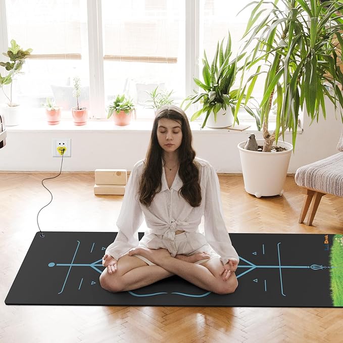 Grounding Yoga Mat, 72x24inch, Earthing Sleep Pad for Physical Therapy, Exercise & Workout Non Slip Mat, Reduce Anxiety and Improve Sleep - Bloomnest