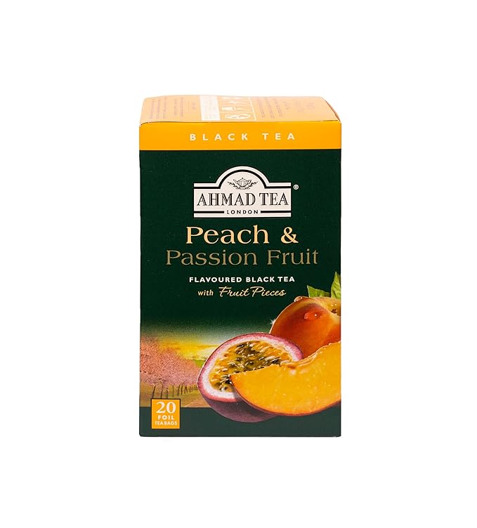Ahmad Tea Black Tea, Peach And Passion Fruit Teabags, 20 ct (Pack Of 6) - Caffeinated And Sugar-Free - Bloomnest