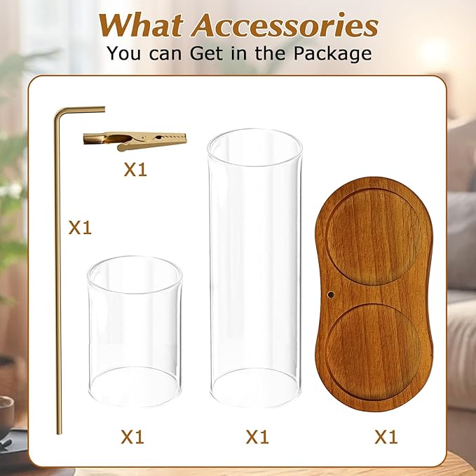 2 in 1 Incense Holder for Sticks, Hang Upside Dowd Incense Burner with Glass Ash Catcher, Anti-Ash Flying and Incense Sticks Storage, for Meditation Yoga Spa Home Decor Office (Wood, Dark Brown) - Bloomnest