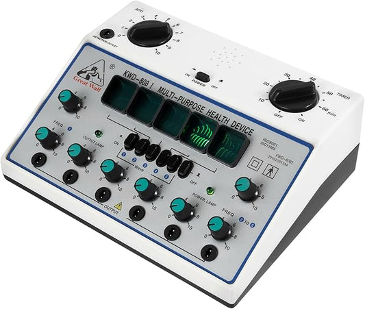 KWD808-I Electric Stimulator Machine, 110V Electric Impulse Acupuncture Treatment, 100-240V 6 Output Patch Massager, 500-1060hpa Electrotherapy Acupuncture Instrument Pulse Electrotherapy DEROANKE
