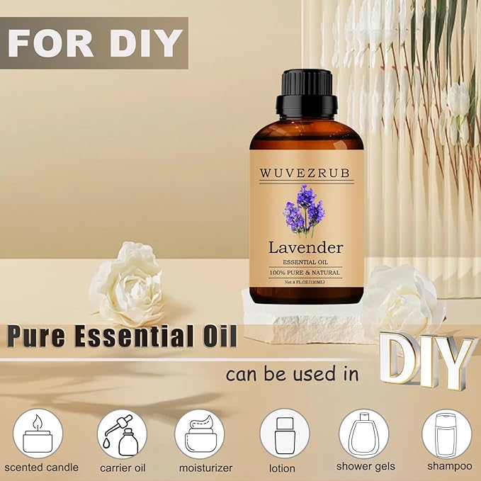 Lavender Essential Oils, 120ML Pure and Natural Essential Oil for Aromatherapy Diffuser - Lavender /4 Fl Oz - Bloomnest