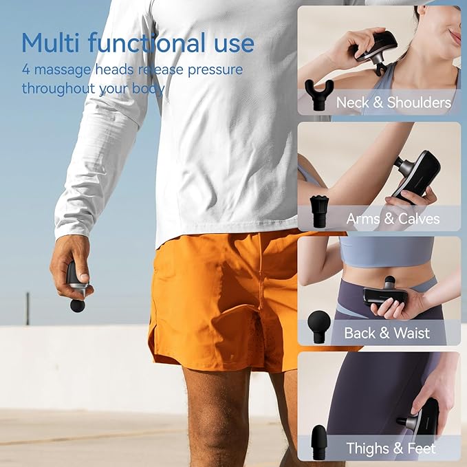 KingPavonini Mini Massage Gun with All-in-One Storage Case, FSA HSA Eligible, Pocket-Sized Small Massage Gun Deep Tissue, 0.5 lbs Portable Percussion Massager for Travel, Gym, Gift for Women Men - Bloomnest