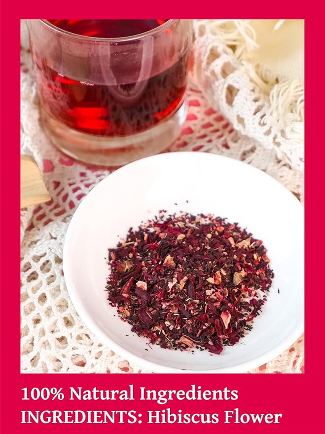 TeeLux Hibiscus Tea Bags, Natural Hibiscus Flowers Herbal Tea, Caffeine Free, Refreshing Tart Flavor, Hot & Iced Tea, 50 Count - Bloomnest