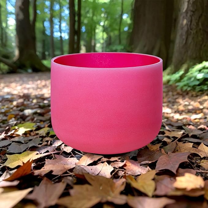 12 inch Red C Note Root Chakra Quartz Crystal Singing Bowl, for Healing Mindfulness Meditation Yoga Sound Baths, with Rubber Mallet O-ring