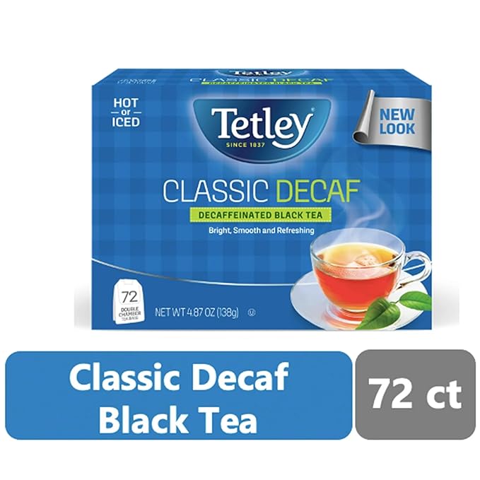 Tetley, Decaffeinated Classic Black Tea Bags, 72 Count - Bloomnest