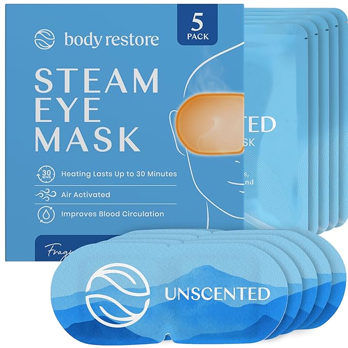 Body Restore Heated Eye Mask for Dry Eyes 5 Pack – Self Heating Warm Compress, Valentines Day Gifts for Her and Him, Birthday Gifts for Women and Men, Stye Eye Treatment, Relaxation – Unscented - Bloomnest