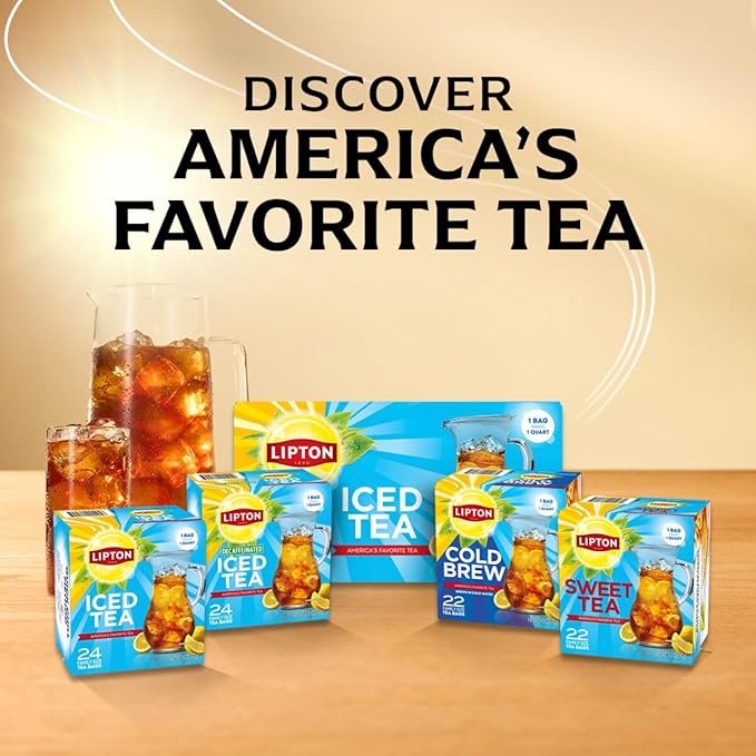 Lipton Cold Brew Iced Tea Bags, Family Size Iced Tea Bags, 132 Total Bags (22ct - Pack of 6) - Bloomnest