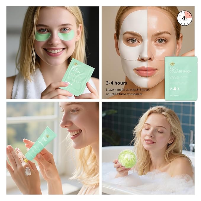 Valentines Day Gifts for Women, 33 Pcs Tea Tree Skin Care Gift, Face Sheet Mask, Self Care Kit Spa Gift Baskets, Necklace, Bath and Body Set, Mother Day, Birthday Present, Christmas - Bloomnest