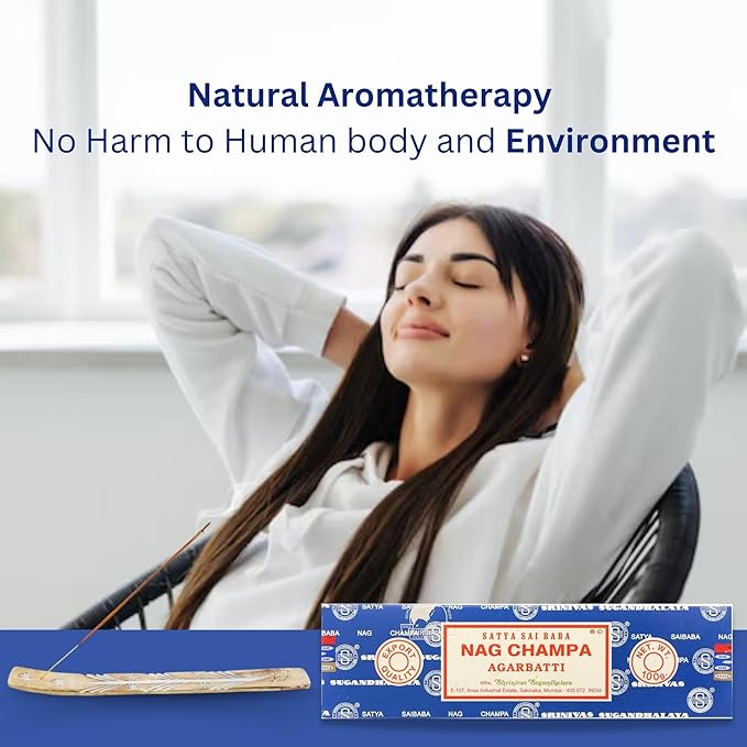 Satya Nag Champa Incense Sticks - 100g Bulk Pack, Long Burning Aromatherapy for Meditation, Relaxation, Yoga, Healing, Stress Relief & Positive Energy Giftbrit