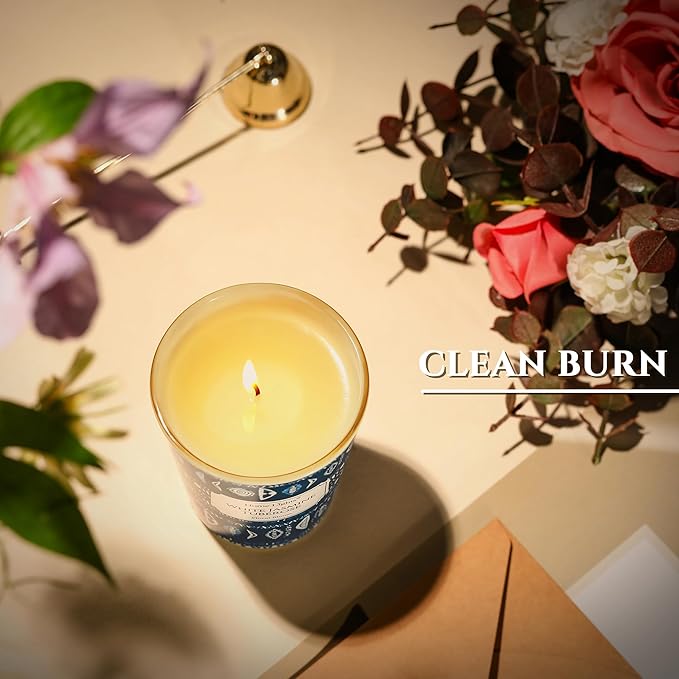 HomeLights Scented Candles for Women & Men, 6.7oz Candle Jars Aromatherapy Single Wick Candle, Ideal for Bohemian Natural Textures Home Decor and Gifts, White Jasmine Tuberose - Bloomnest
