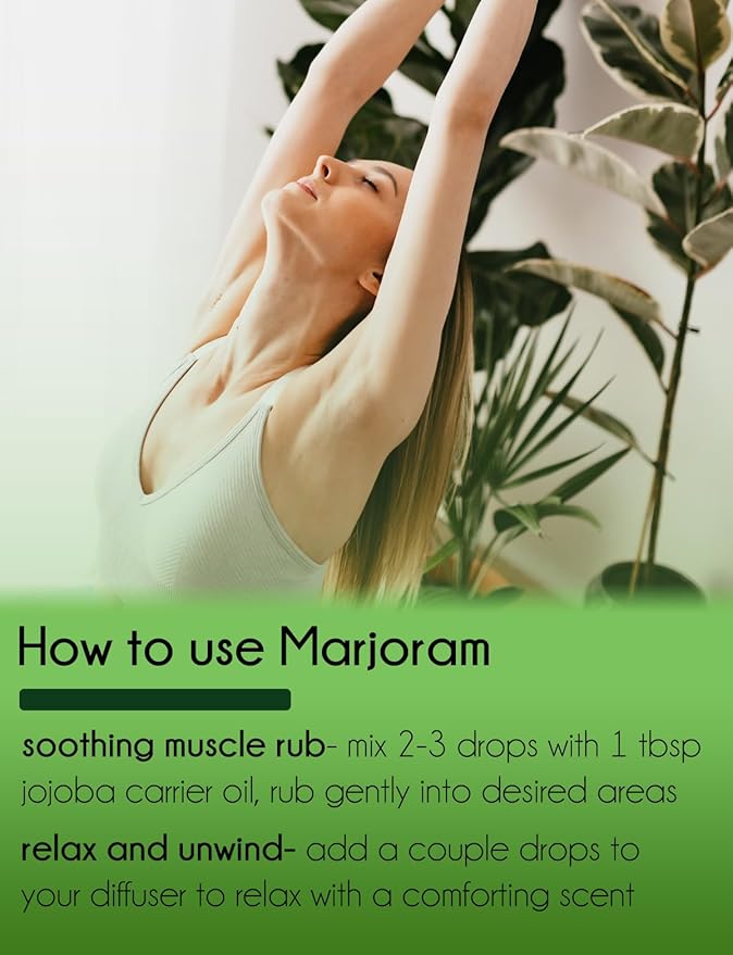 2 fl oz - Marjoram Essential Oil - 100% Pure Essential - GreenHealth