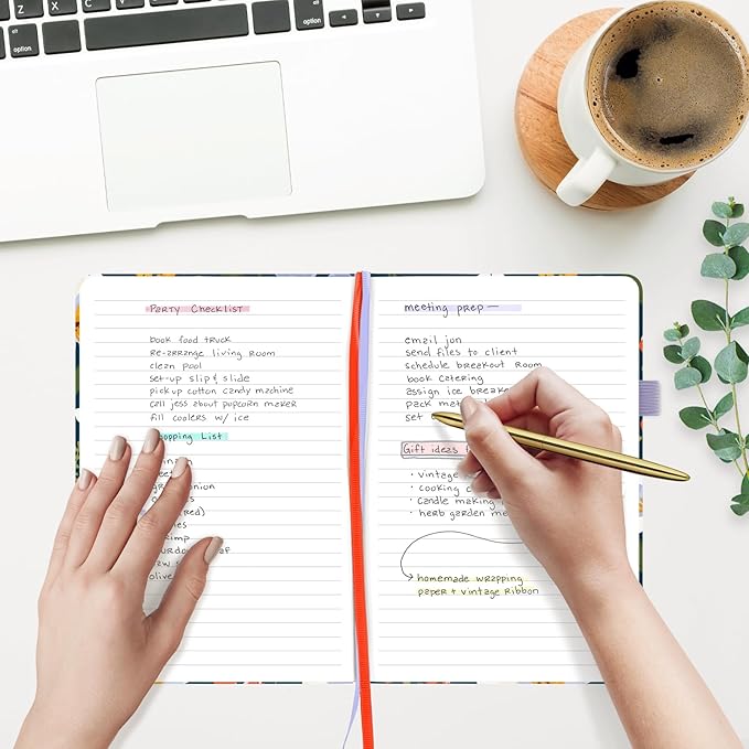 &And Per Se Lined Journal Notebook, 160 Pages, A5 5.7 x 8 inches College Ruled Thick Paper Notebook Journals for Writing, Hardcover Notebooks for Women Men Office School (Garden Flowers)