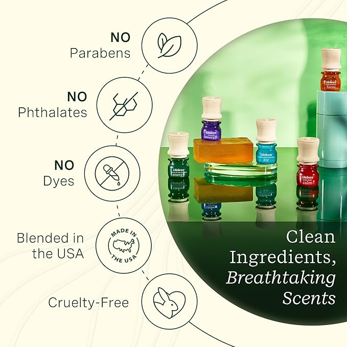 Lifelines Essential Oil Blends, 2-Pack - Blended Essential Oils with Mess-Free Precision Pump for Aromatherapy Diffusers - Long-Lasting Scented Fragrance - Crisp Mountain Air (Calm & Focus) - Bloomnest