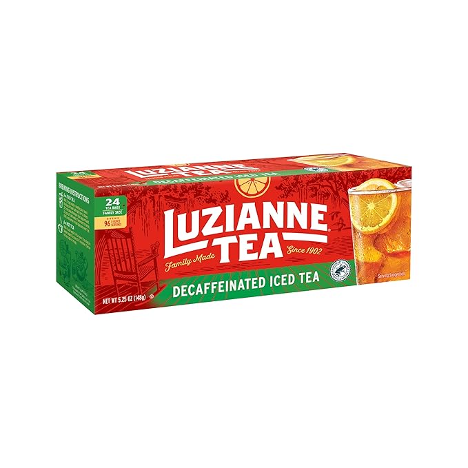 Luzianne Decaffeinated Iced Tea Bags, Family Size, 24ct Box (Pack of 1) - Bloomnest