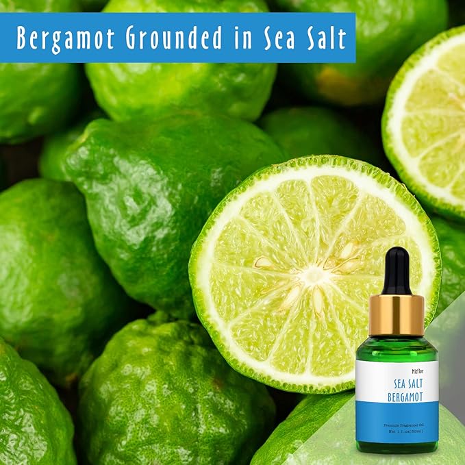 Sea Salt Bergamot Fragrance Oil, MitFlor Single Scented Oil, Large Size Premium Grade Fragrance Oil for Soap & Candle Making, Aromatherapy Oil, Fresh Summer Scent for Home Fragrance, 30ml - Bloomnest