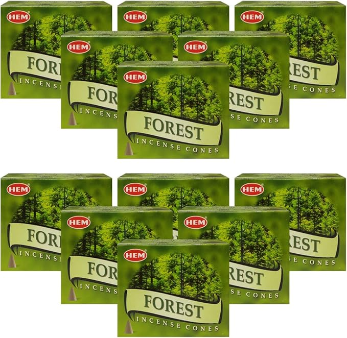 TRUMIRI Forest Incense Cones & Cone Incense Burner Bundle: 120pcs (12 Sets of 10pcs)