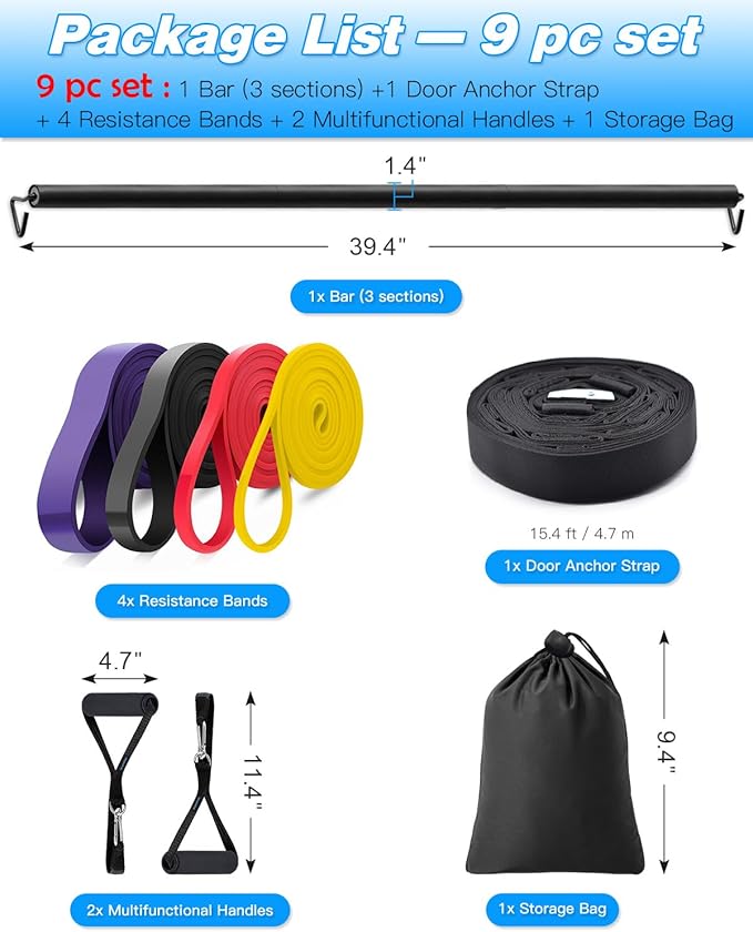 Brebebe Door Anchor Strap for Resistance Bands Exercises, Multi Point Anchor Gym Attachment for Home Fitness, Portable Door Band Resistance Workout Equipment, Easy to Install, Punch-Free, Nail-Free - Bloomnest