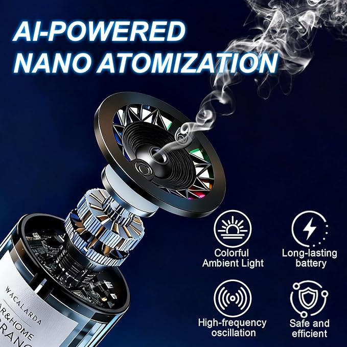 Smart Car Air Freshener Diffuser, Car Scent Diffuser for Essential Oil with 5 Adjustable Modes - Bloomnest