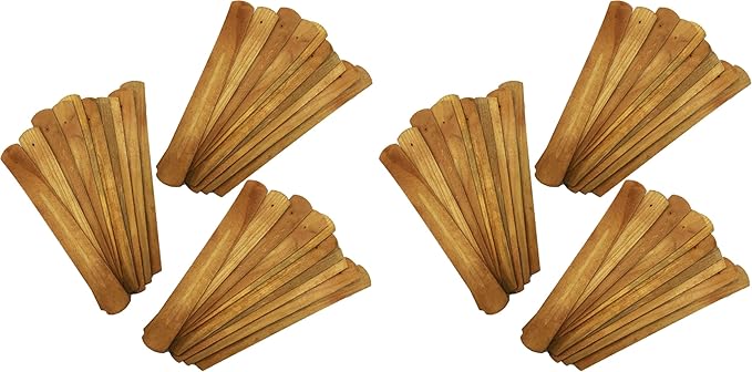 TRENDBOX 30pcs Handmade Plain Wood Wooden Incense Stick Holder Burner Ash Catcher Natural Design Buddhist (Pack of 2) - Bloomnest