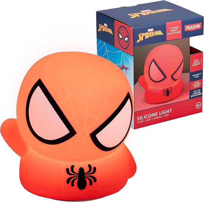 Paladone Spiderman Squishy Lamp - Officially Licensed Disney Free Standing Desk Light, Gaming Room Decor and Merchandise for Boys and Girls, Nightlight Gift Accessory for Playroom and Bedroom - Bloomnest