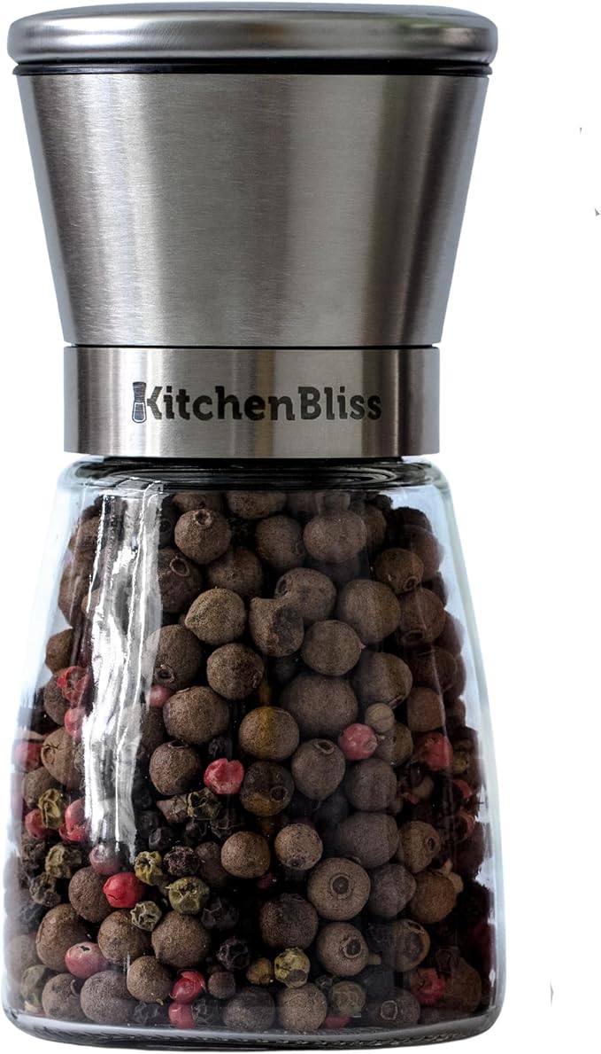 Professional Salt and Pepper Grinder – Premium Stainless Steel Salt and Pepper Shaker with Ceramic Spice Grinder Mill for Adjustable Coarseness - Bloomnest