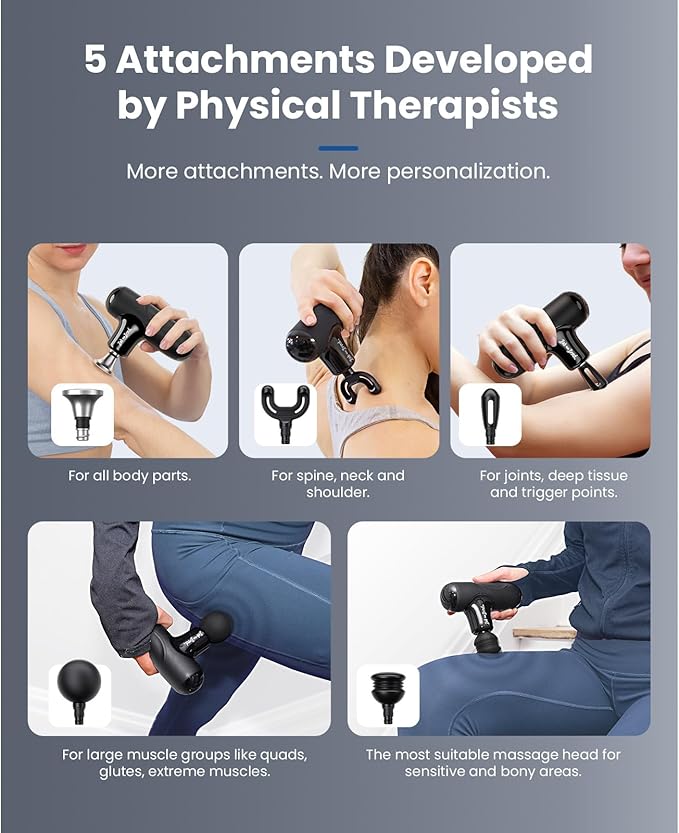 BOB AND BRAD Q2 Max Mini Massage Gun with Metal Head, Pocket-Sized Deep Tissue Massager Gun for Athletes, Professional Portable Percussion Muscle Massager Gun - Bloomnest