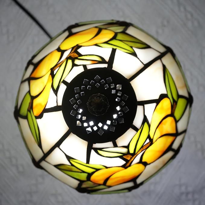 Tiffany Lamp 8 Inch Stained Glass Lamp Yellow Apricot Warm Color Handcrafted Reading Lamp Suitable Coffee Shops Dormitories Home And Office Decoration Tiffany Style Retro Home Decoration Craft Gift - Bloomnest