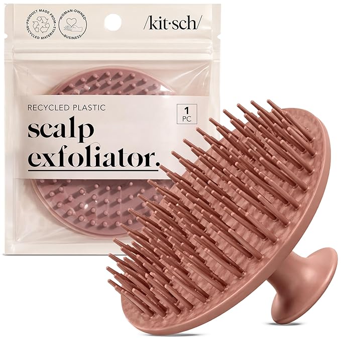Kitsch Scalp Massager for Hair Care - Scalp Scrubber, Shampoo Brush & Exfoliator for Scalps- Hair Scrubber for Relaxing Bath - Terracotta Kitsch