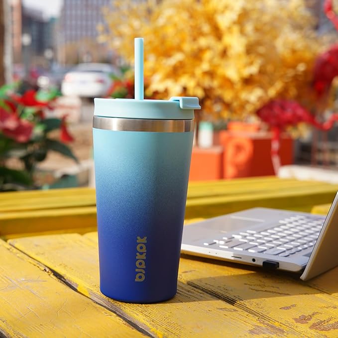 BJPKPK 26oz Insulated Tumbler With lid And Straw Stainless Steel Tumblers Travel Coffee Mug Reusable Thermal Cup,Macaron Green - Bloomnest