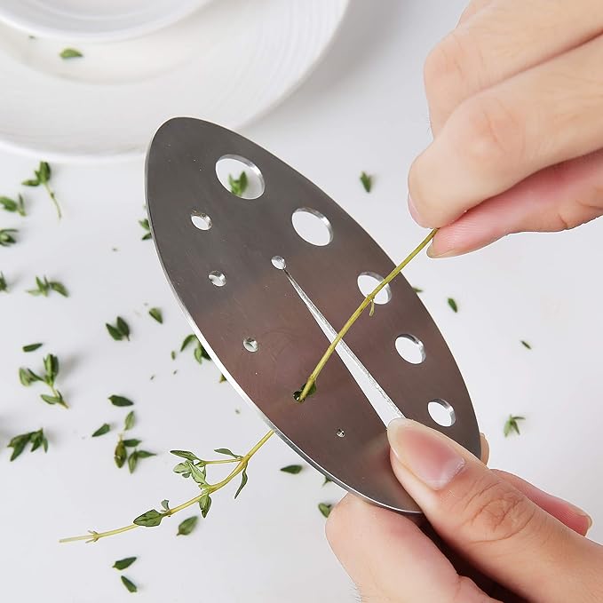 Herb Stripper Tool, Stainless Steel Herb Leaf Zipper for Kale, Chard, Collard Greens, Rosemary and Thyme - Bloomnest