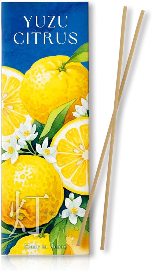 Yuzu Citrus Luxury Japanese Incense Sticks 60sticks Lemon Orange Mndarin Musk Coreless Low Smoke Natural Charcoal Free Non Toxic Aromatherapy Meditation Calming Stress Relief Relaxation Yoga TOMORI VECTillJapan-TOMORIofficial-