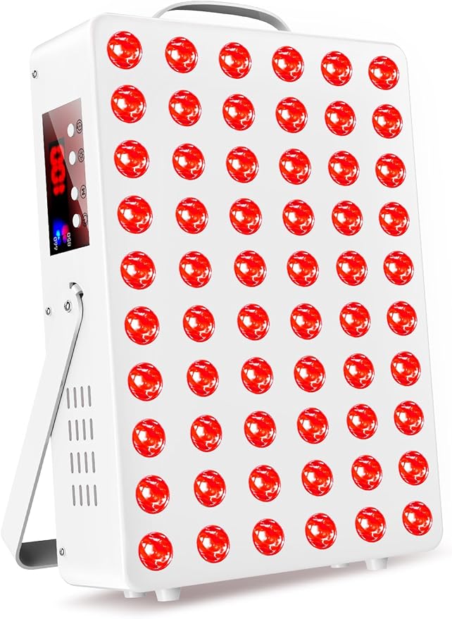 Cholas Red Light Therapy Panel for Face and Body, 150W with 60 Dual Chip LEDs, 660nm Red Light and 850nm Near Infrared, 3 Modes Adjustable Brightness and Timer, Gifts for Men Women Cholas